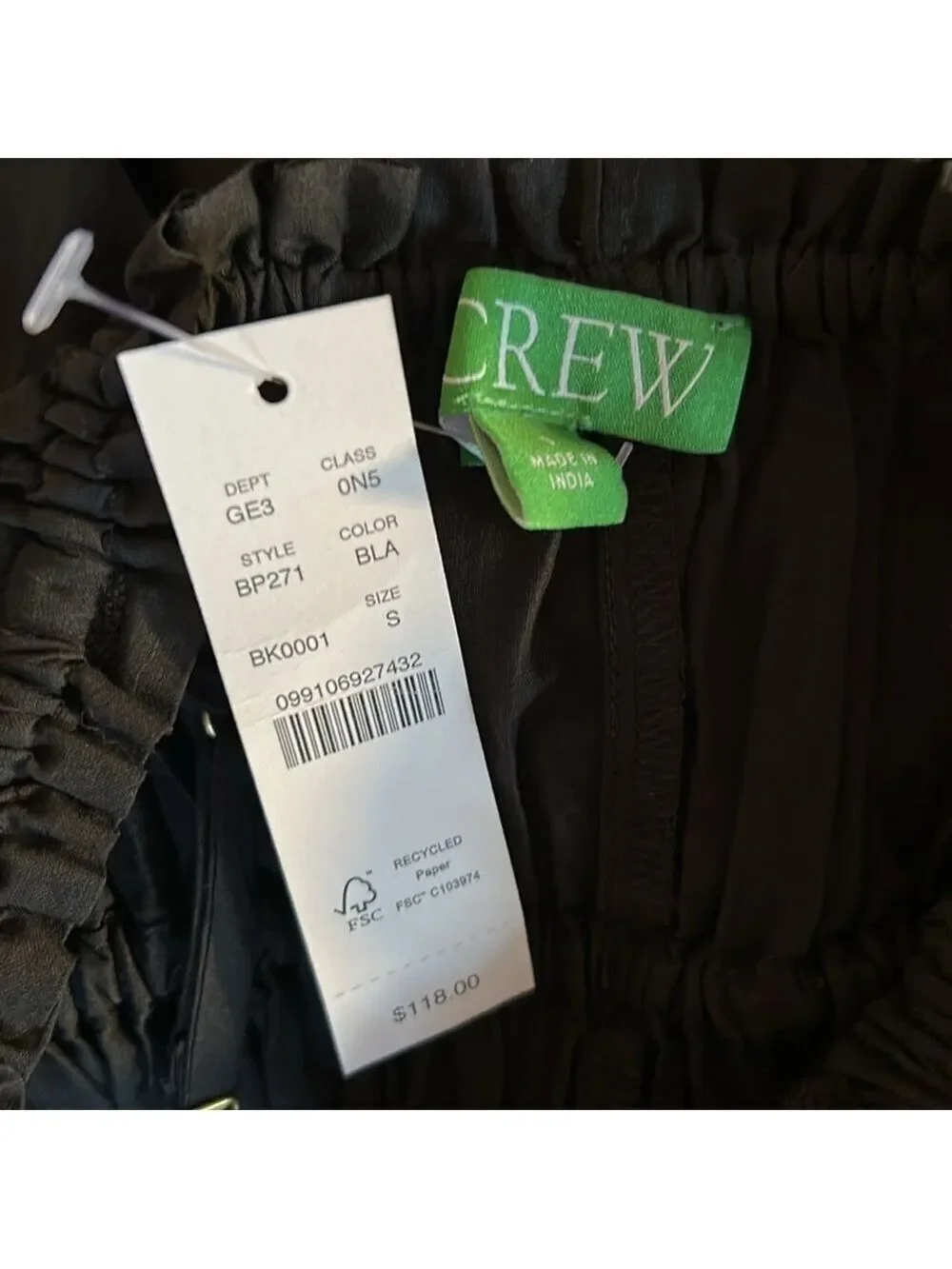 J Crew sheer black cover up dress size S NWT